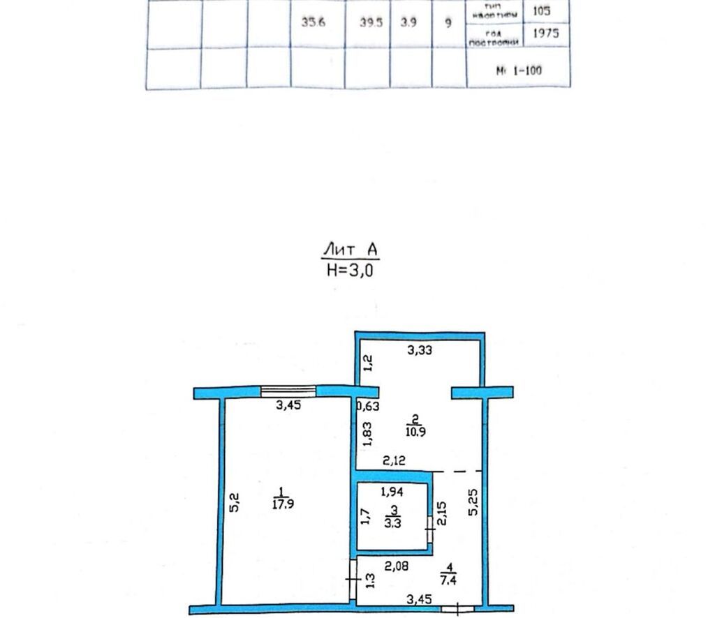1 комната, 40 м², 105 серия, 9 этаж, Косметический ремонт - фото 1