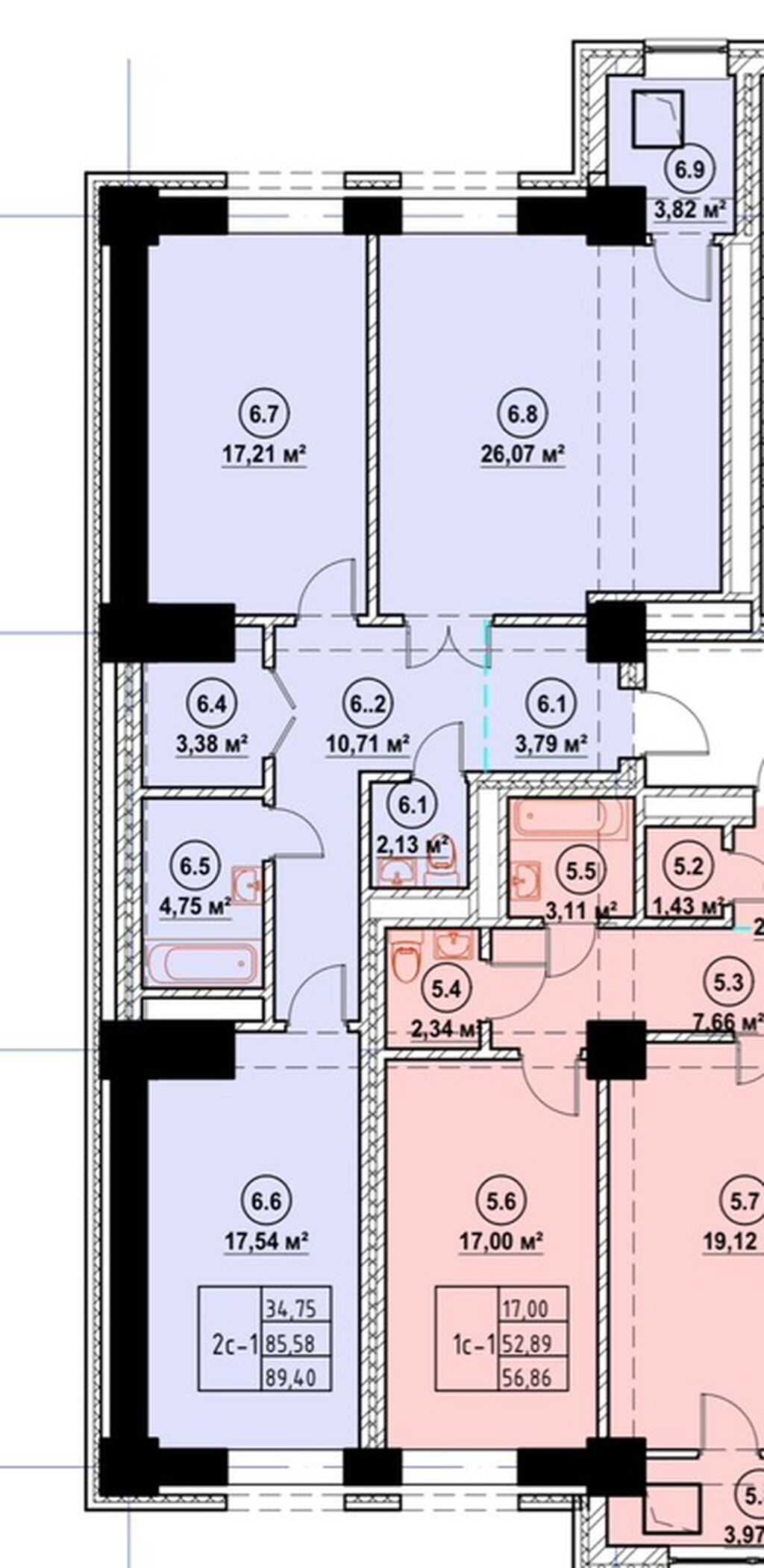 2 комнаты, 89 м², Элитка, 10 этаж - фото 1