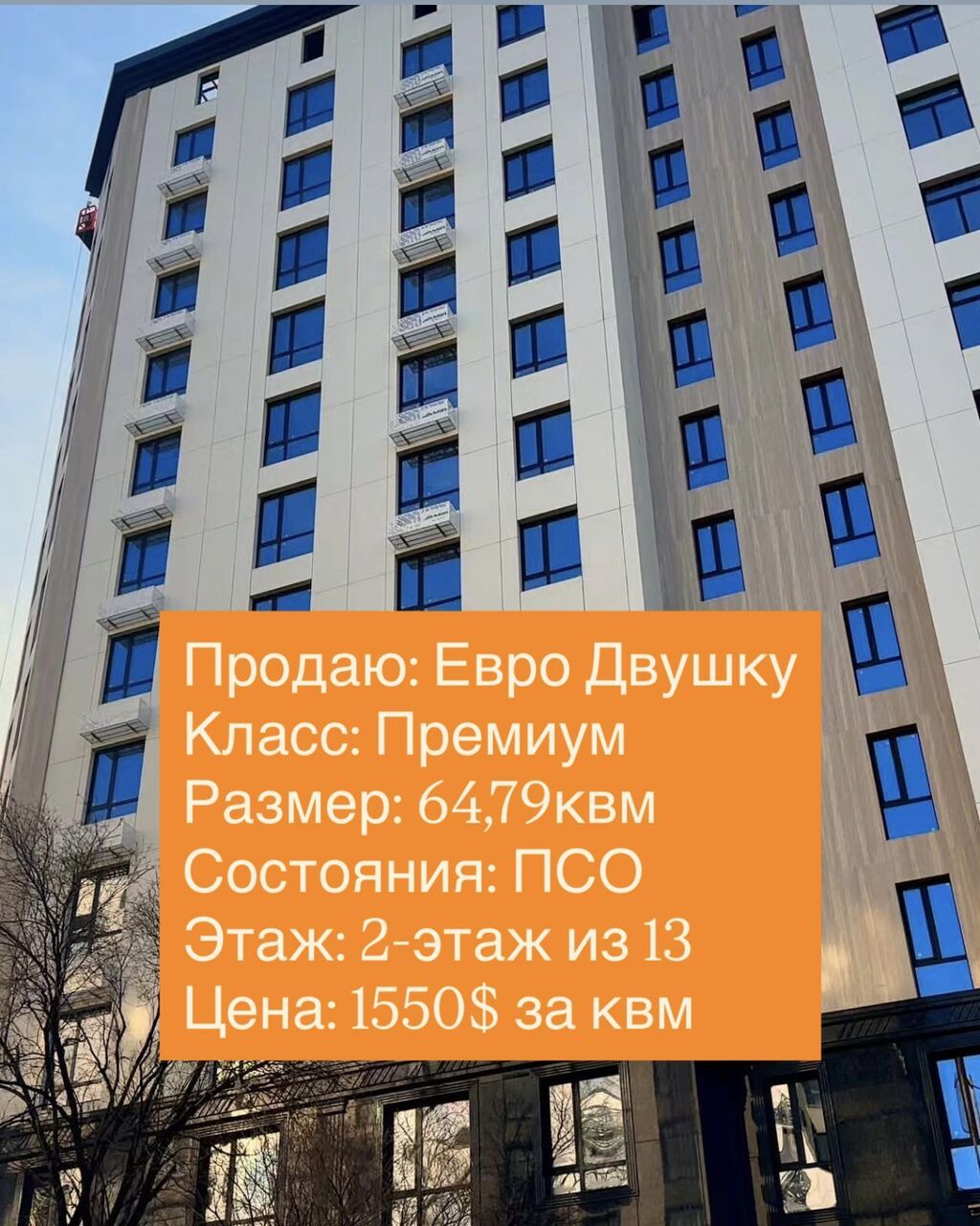 2 комнаты, 65 м², Элитка, 2 этаж, Готовая ПСО (под самоотделку) - фото 1