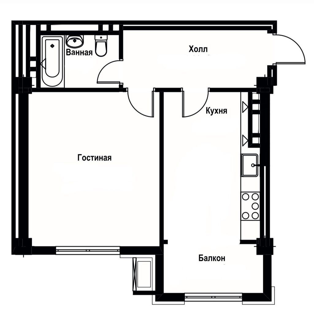 1 комната, 53 м², 8 этаж, Готовая ПСО (под самоотделку) - фото 1